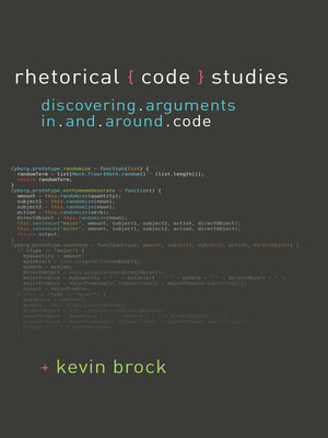 cover image of Rhetorical Code Studies
